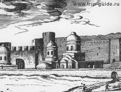 Крепость Ивангород, изображение Гоэтериса, 1615 г.