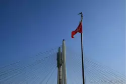 Флаг «Водохода» на носу теплохода «А. Радищев»