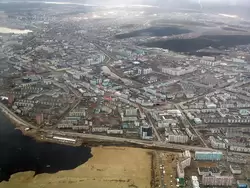 Вид на Якутск с самолета